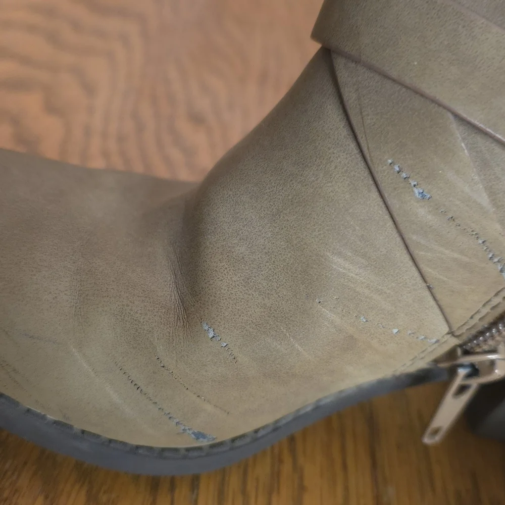 Kids' Taupe Faux-Leather Ankle Boots with Wrap‎ Straps